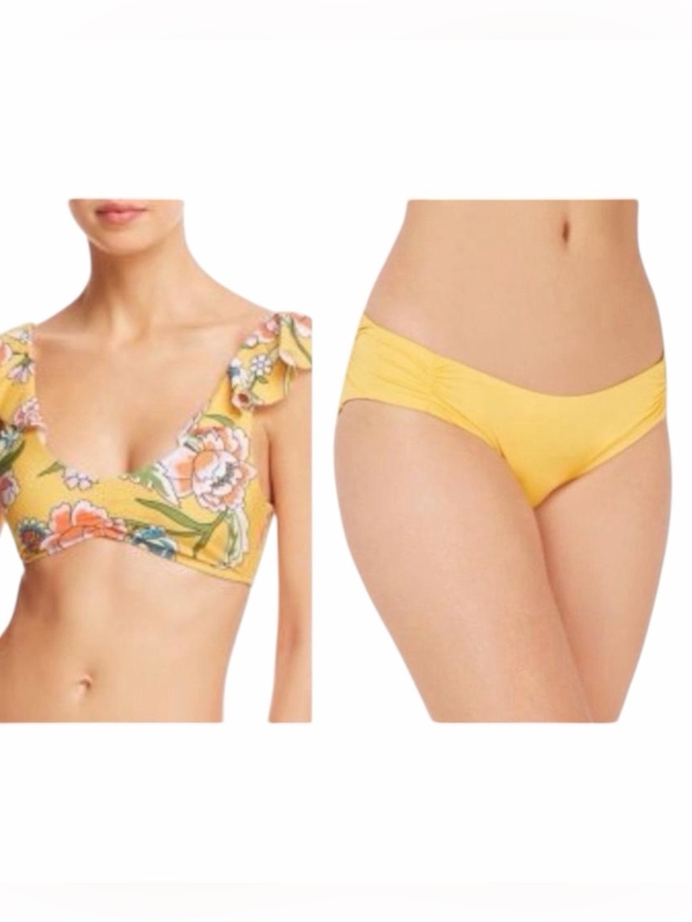 Soluna Under The Sun Shirred Bottom & 6 Shore Road Palm Bikini Top BUNDLE SZ:L